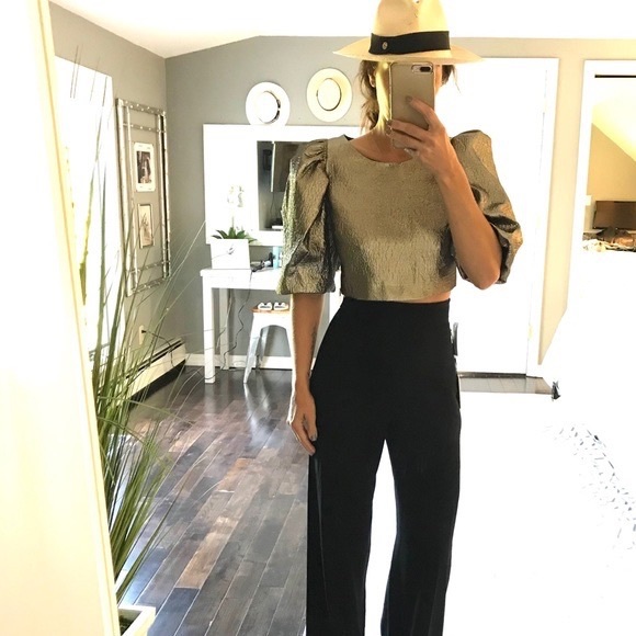 Zara Metallic Crop Top - Picture 2 of 9